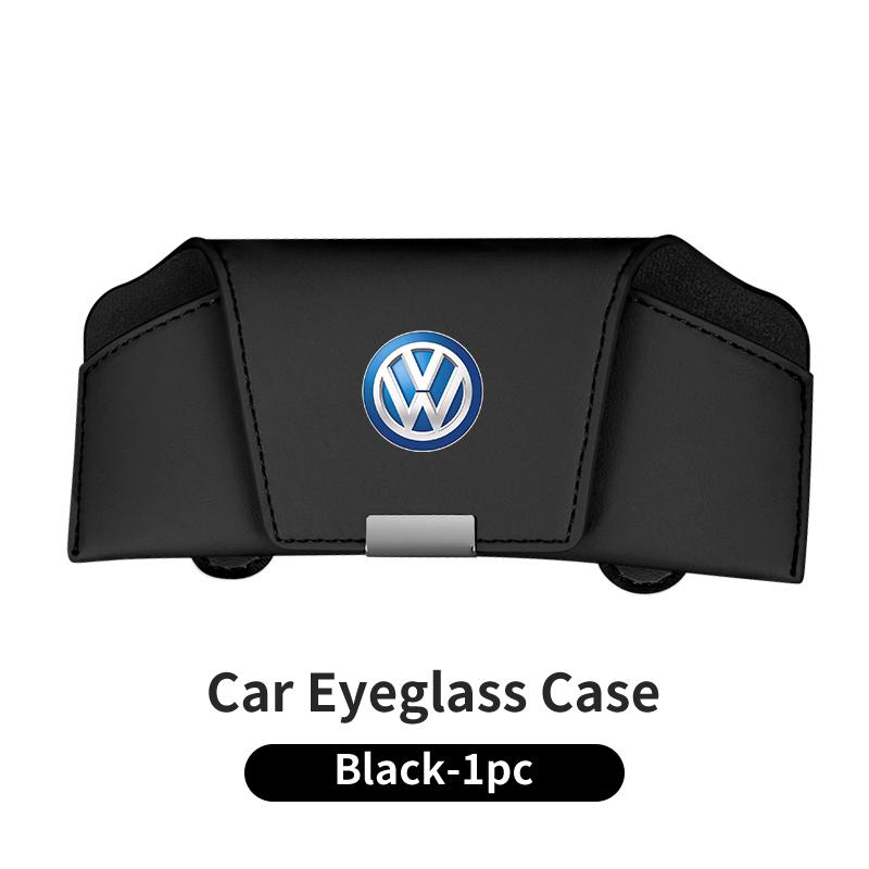 Car Sunglasses Storage Box Sun Visor Leather Eyeglass Case Interior Accessories For VW Scirocco Jetta Polo Tiguan Sharan Touran ze9