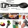 10in 1 stainless steel multifunctional tool spoon - including bottle opener, serrated knife, wrench, and direction indicator - compact design suitable