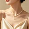 Dreamy Butterfly Tassel Imitation Pearl Necklace for Women, Everyday Collarbone Chain Fashion New Style Woolen Necklace Accessory
