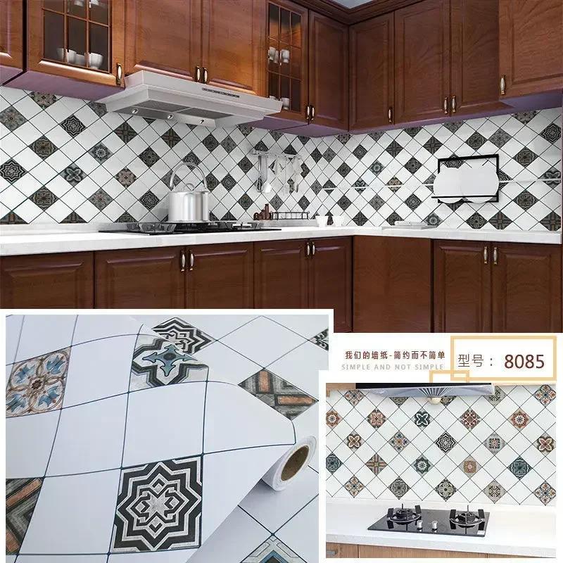 40/60cm Ölfest Küchenmöbel Wandaufkleber Selbstklebend Badezimmerfliese 3D Wasserdicht Vinyl Schrank Tapete