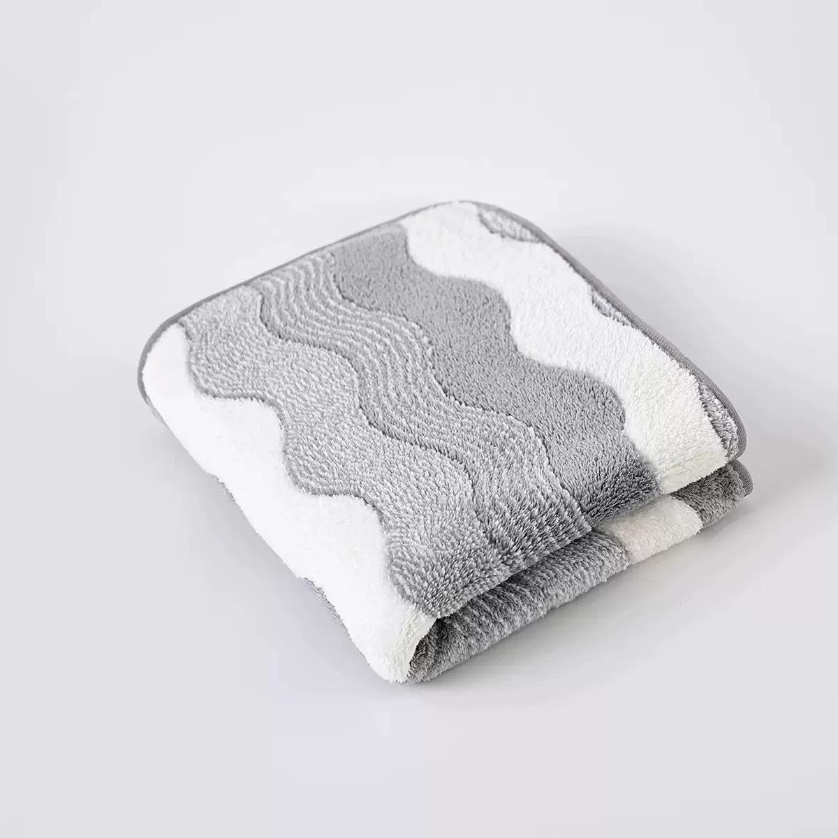 

Premium 7A Grade Antibacterial Coral Fleece Towel - Soft, Absorbent, No-Shed for Bath & Face, Thickened Couple Style 75x35cm сірий колір