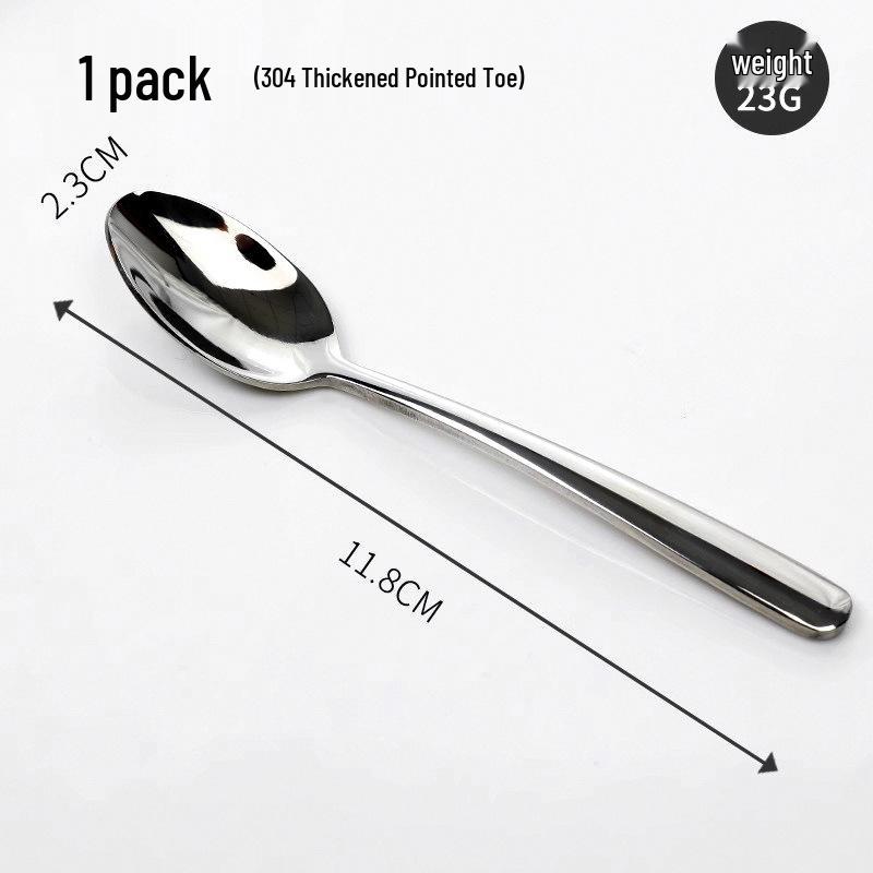 304 Stainless Steel Long Handle Coffee & Dessert Spoon, Ceramic Small Soup & Stirring Spoon for Fruit & Yogurt