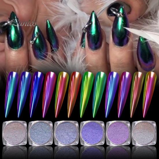 Sombra em pó espelhada, brilhante, deslumbrante, fácil de aplicar, sombra em pó que muda de cor, acessórios femininos