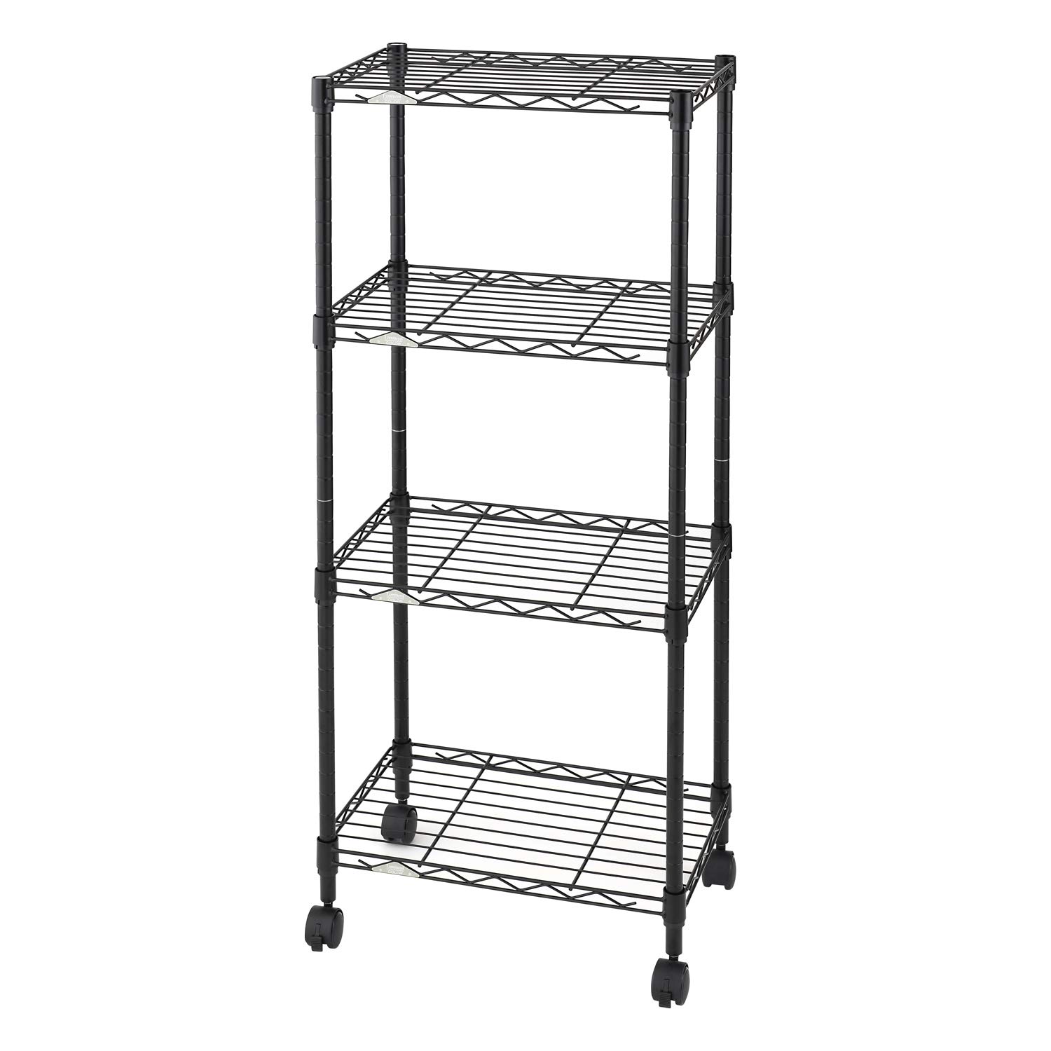 

Doshisha Luminous Color 4 Width Stylish and Steel Total Load Capacity Casters Pole Diameter Width x Depth x Height Rack, Black, Tiers, 45, Slim, Cute, чёрный