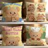 Fashion B-BButter Bear Cushion Cover Soft Washable Pillow Case Multi-Scene for Couch Bed Travel Office Use