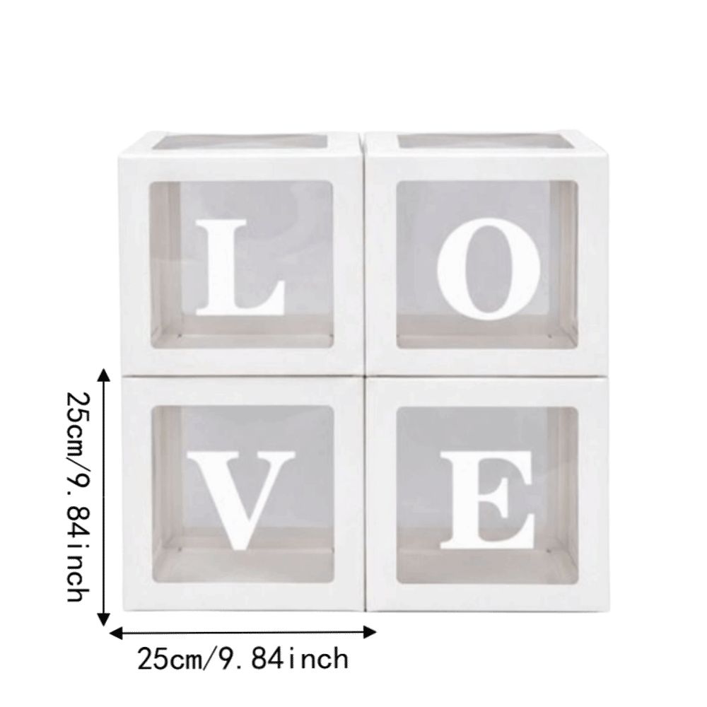 4pcs PVC Paper Surprise Box Transparent Window Balloon Display Box Party Decoration