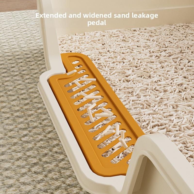 Oversized Pet Cat Litter Box, Semi-closed, Heightened and Thickened Anti-splash Cat Toilet, Easy To Clean, Bathtub Cat Toilet