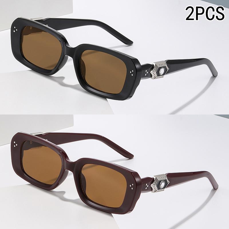 2/3PCS New Square Frame Fashion Items Uv Protection Women's Sunglasses Versatile Outdoor Sun Protection Sunglasses 9656-1