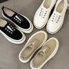 Fisherman shoes women's 2025 spring and summer thin lightweight breathable platform canvas shoes classic versatile lazy one pedal ins