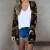 Floral Print Women's Casual Long Sleeve Cardigan Midi Jacket Tops Fashion