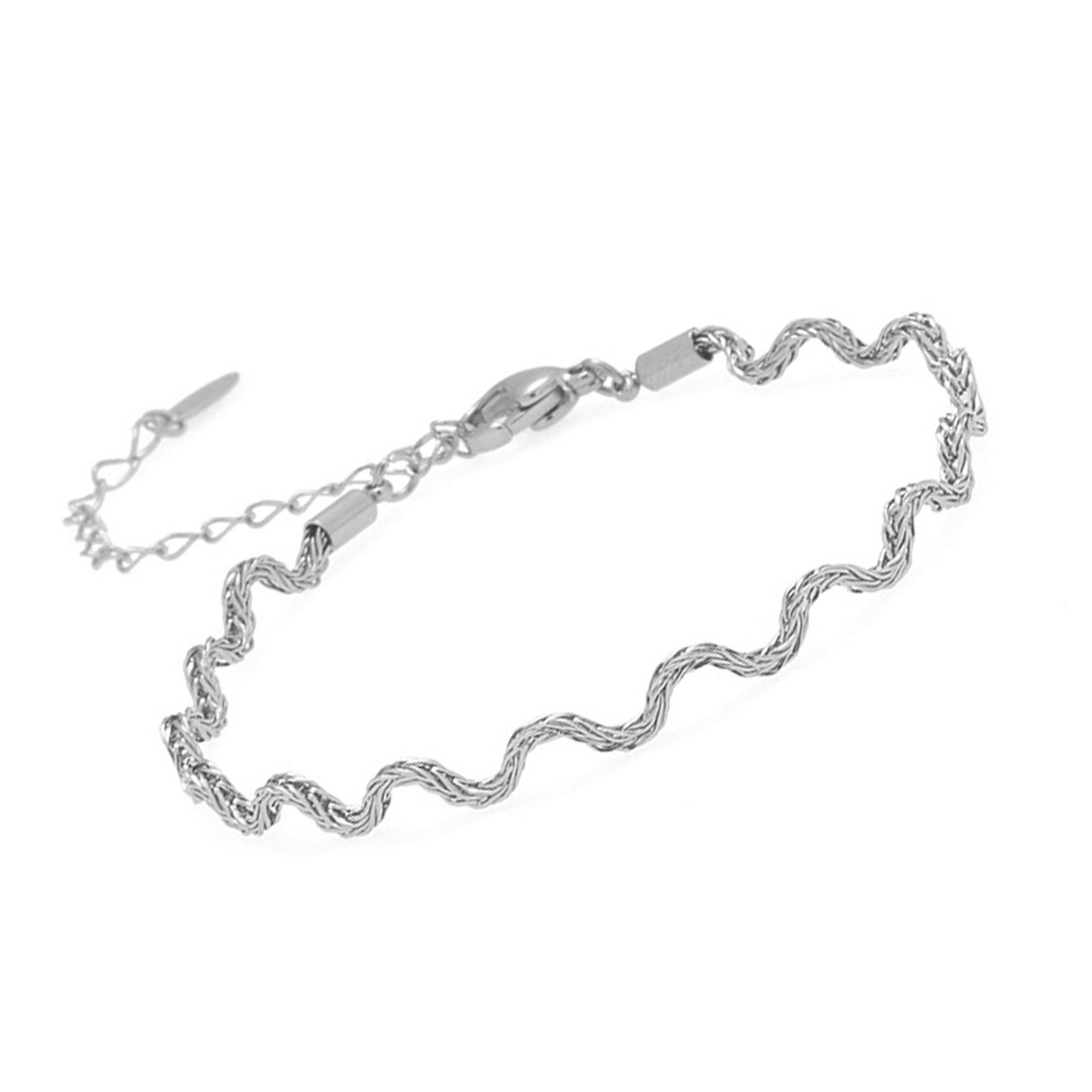 

Модные наручные украшения Гибкая длина Титановая сталь Браслет Трендовый аксессуар для женщин Повседневная носка B серебряный