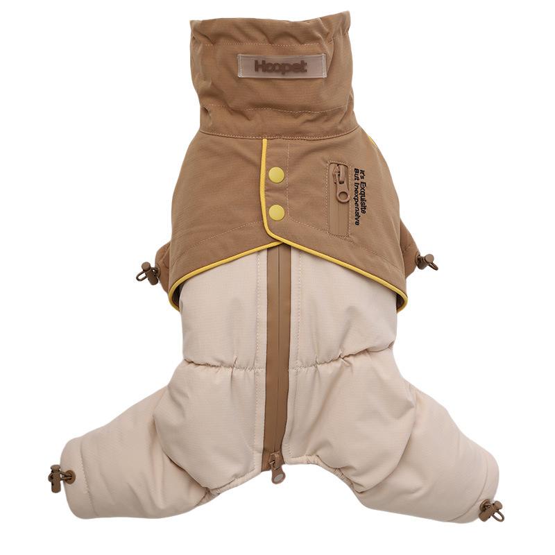 

Dog Four-legged Jacket Cotton Clothes Winter Warmth Dog Clothes Puppies Windproof Jacket Dog Coats Pet Outfits Thicken Coats XS 1-2kg коричневий