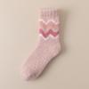 Female Autumn and Winter Thickened Warm Stripe Absorbs Perspiration Home Floor In Tube Socks