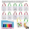 24pcs Set(12 Bags+12 Markers), DIY Graffiti Pack with Colored Markers, Reusable Animal Art Party Gift Bags,Storage Accessories