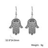 Dawapara Hamsa Hand Dangle Earrings Filigree Evil Eye Fatima Hand Evil Eye Pendant Stainless Steel Je Jewelry