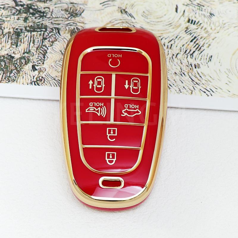 6 7 Buttons Tpu Car Key Cover Auto Shell Fob Case Keychain For Hyundai Santa Fe Tucson Nexo Nx4 Atos Solaris Prime