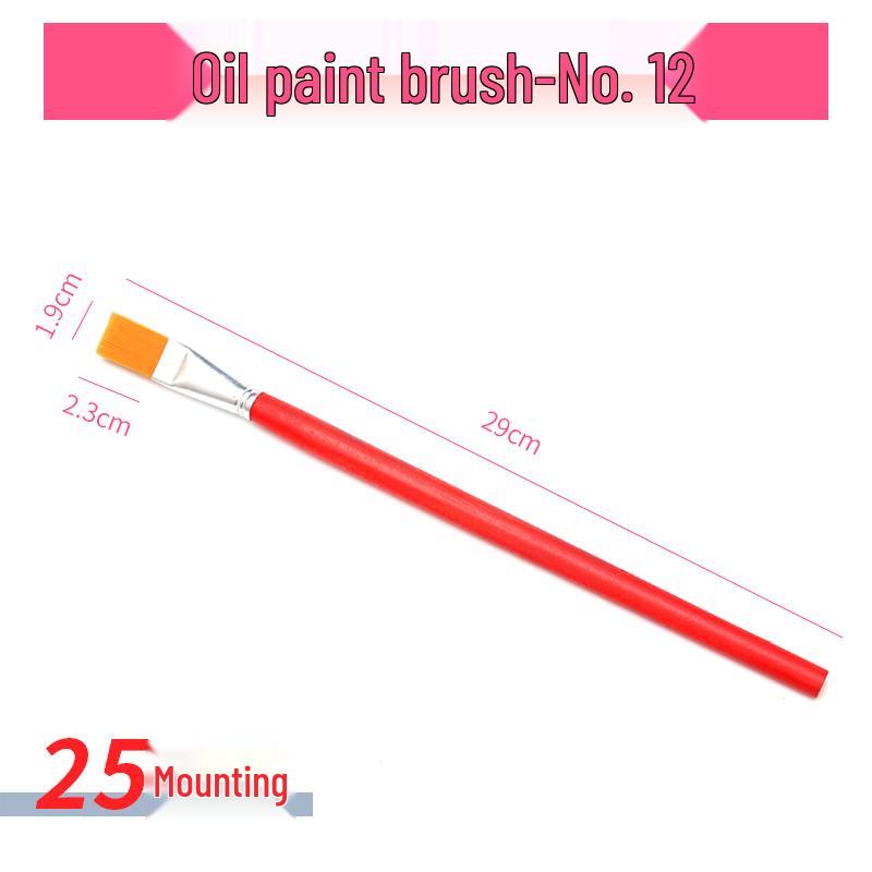 Nylon Flat Paintbrush Set for Oil, Gouache, Watercolor & Calligraphy