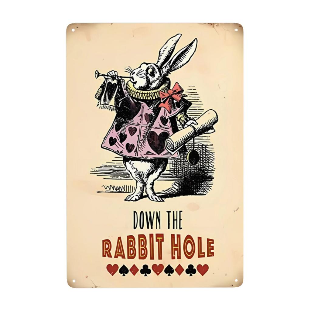 1pc Rabbit Metal Sign No Matter What The Rabbits Say Retro Signs Rustic Metal Funny Wall Decor for Home Club Pub 12x8 Inch