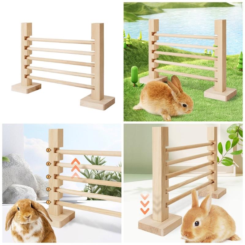 Hamster Obstacle Hurdle Obstacle Rabbit Toy Wood Jump Bar for Hamster for Guinea Pigs, Gerbils Molar Toy Hurdle