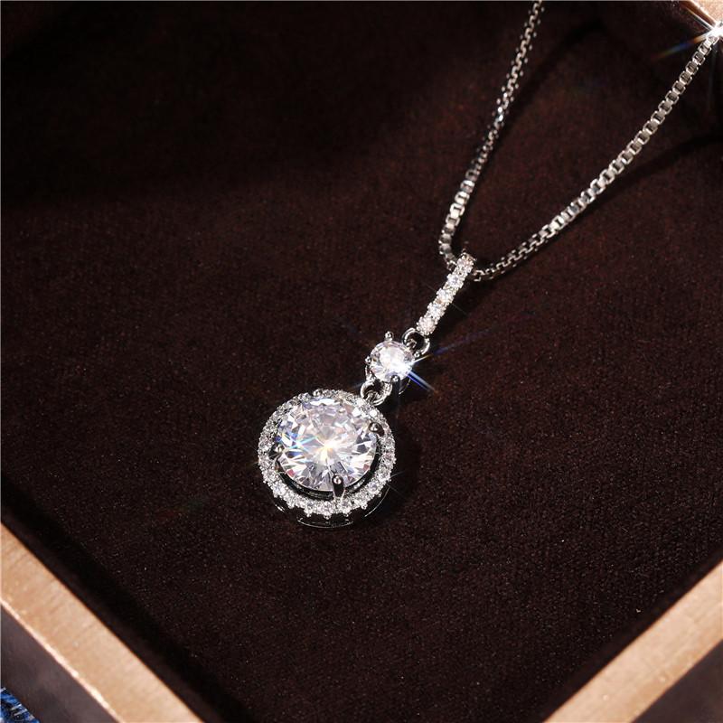 New Brilliant Crystal Cubic Zircon Bridal Wedding Necklace High Quality Silver Plated Fashion Luxury Women Jewelry