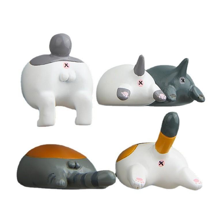 Cartoon Cute Cat Butt Shape Resin Magnetic Refrigerator Decoration Gifts For