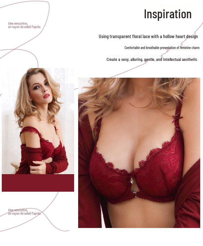 Women's Sexy Lace Lingerie Set: Push-Up Bra & Panty for Small Bust, Lightweight & Breathable