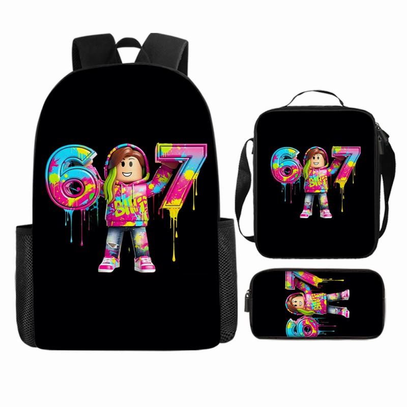 Cartoon Brainrot-Themed Backpack Crossbody Bag Pencil Case School Kids Ages 10-12