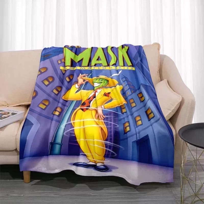 3D MASK Cartoon Blanket Jim Carrey Pattern Bedroom Living Room Home Decoration Picnic Blanket Children's Room Blankets for Beds