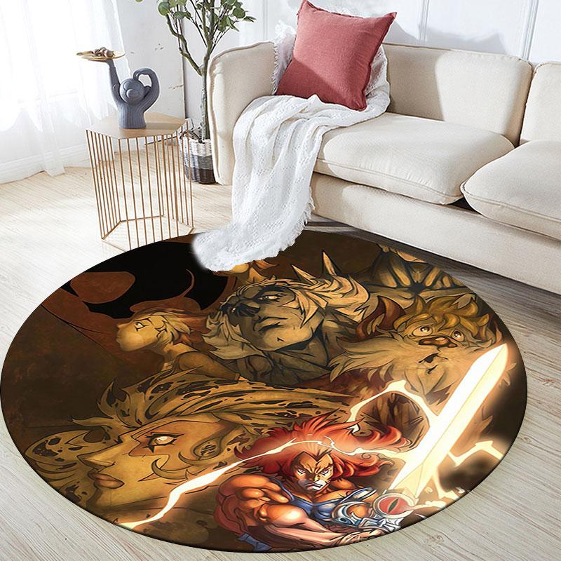 ThunderCats,Round Area Rug,Carpet Rug for Living Room Bedroom Sofa Playroom Decor,Non-slip Floor Mat