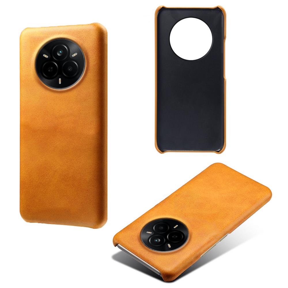 For Realme 14 Pro 5G Case Calf Texture PU Leather Hard PC Protective Phone Cover