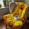 Yellow Irregular Floral Anime Cartoon Flannel Blanket Soft Warm Throw for Bedroom Sofa Car Kids Holiday Gift