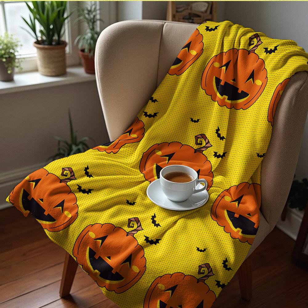 Yellow Irregular Floral Anime Cartoon Flannel Blanket Soft Warm Throw for Bedroom Sofa Car Kids Holiday Gift