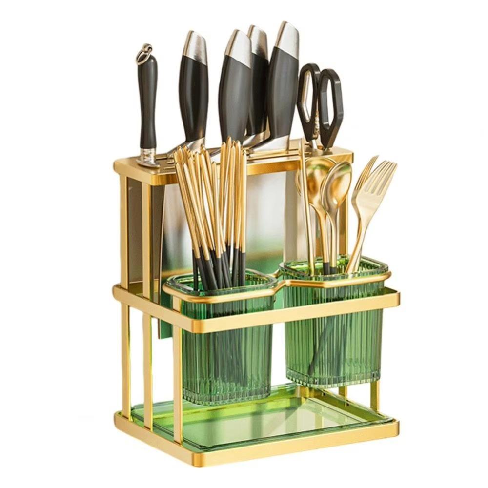 Mildew-Proof Kitchen Storage Rack Carbon Steel Cutlery Organizer Drain Rack  Countertop Storage