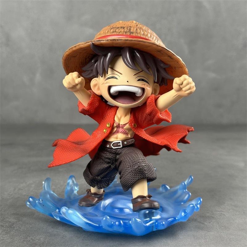 ONE PIECE Shuiyue Luffy Figure Laugh Childhood Luffy Desktop Car Desktop Ornament Anime Nautical King Peripheral