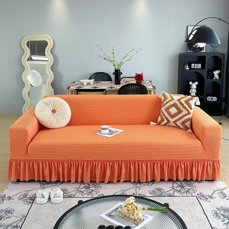 High End Skirted Sofa Cover for Home Use All Season Universal Elastic Anti Slip Sofa Cushion Cover with A Cloth Cover