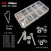 1 box M1.6 M2 M2.5 M3 M4 M5 M6 M8 DIN912 304 Stainless Steel Allen Hexagon Hex Socket Cap Head Screw Bolt Nut Washer Set Kit Box