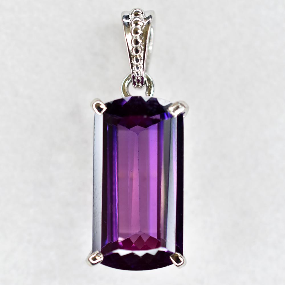 Pandantiv Baghetă Naturală Argint Sterling 925 CERTIFICAT 29.5 Ct Tanzanit Violet my.pd-8-k
