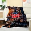 For Transformers,Cybertron,Decepticon-Themed Flannel Blanket, Glam Style, Digital Print, All-Season Comfort, Tear-Resistant, Knitted Craftsm