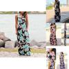 Summer Women's Elegant Casual Sleeveless Floral Printed Beach Dress Long Sundress
