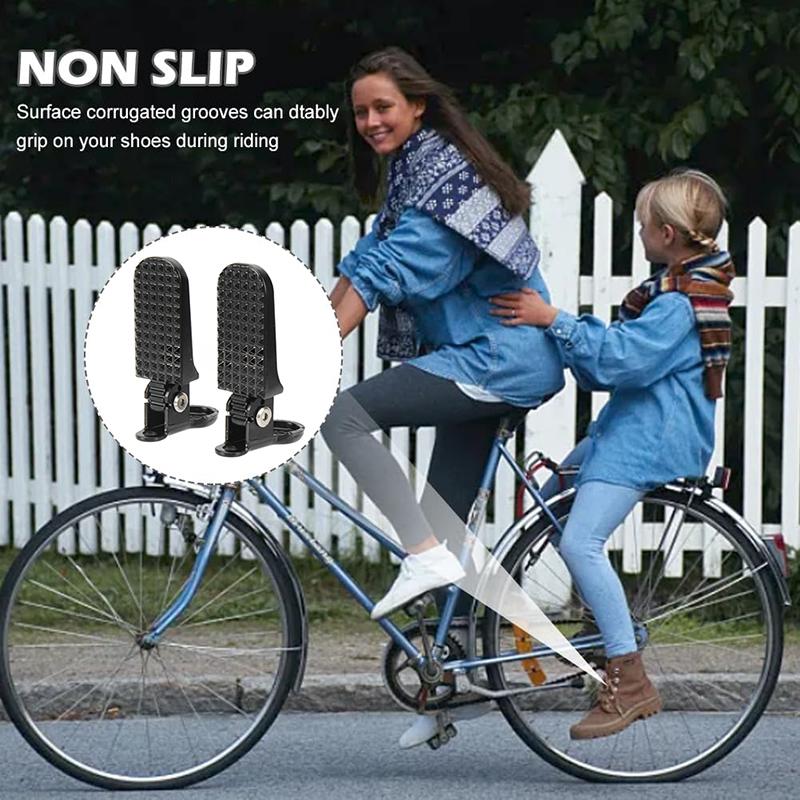 

1 пара подножек для велосипеда, алюминиевый сплав, нескользящие подножки для складного и горного велосипеда, прочные чёрный