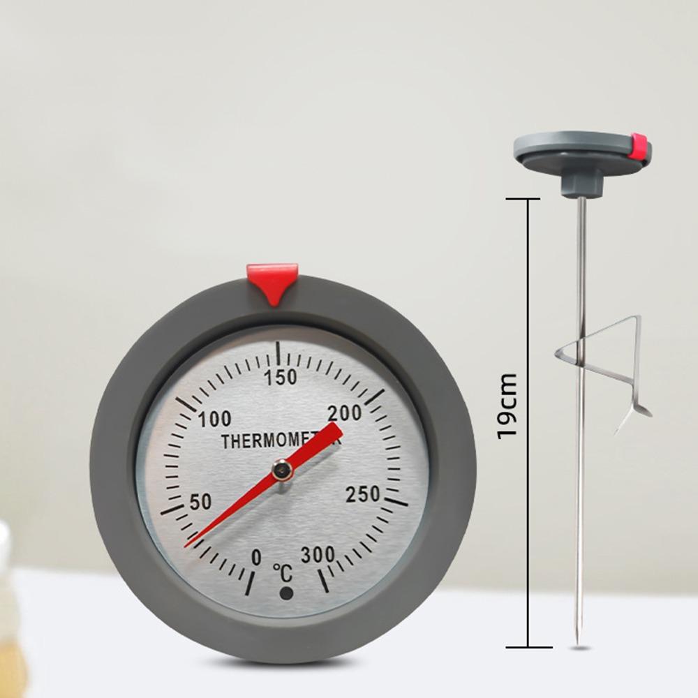 Stainless Steel Probe Probe Thermometer Dual Scale with Clip Cooking Temperature Meter Instant Read Kitchen Tools BBQ Meat