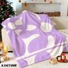 Lavender Shapes Winter Summer Flannel Blanket Throw Fleece Soft Fuzzy Plush Cozy Fleece Blankets for Sofa Ideal Gifts