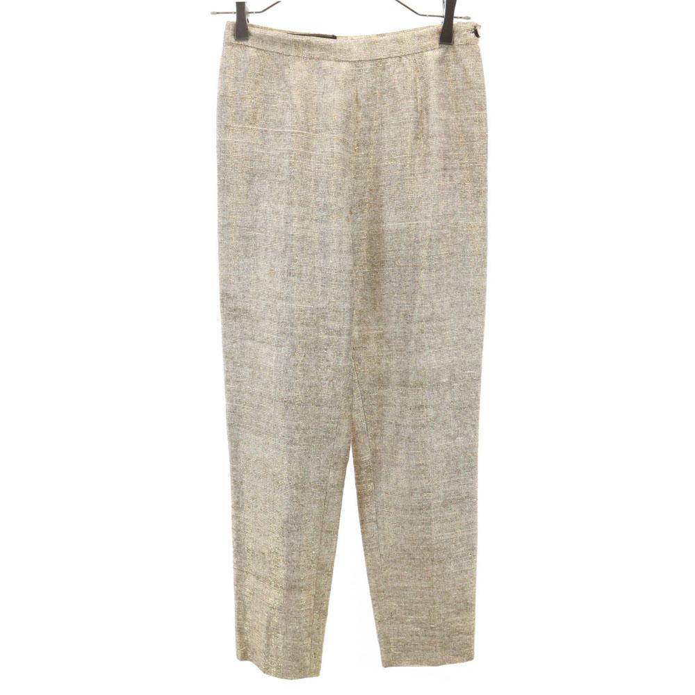 

Salvatore Ferragamo 90s Made in Italy Old Slim pants 6 gold Lame Women Used