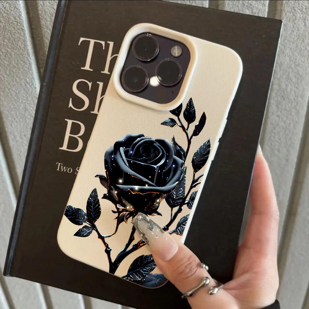 

ГОРЯЧИЙ Роскошный чехол для телефона с узором из кожи личи Цветок лотоса и роза Для iPhone 17 16e 16 15 14 13 12 11 Air Pro Max Plus X XR XSMax Чехол iPhone 15 ProMax