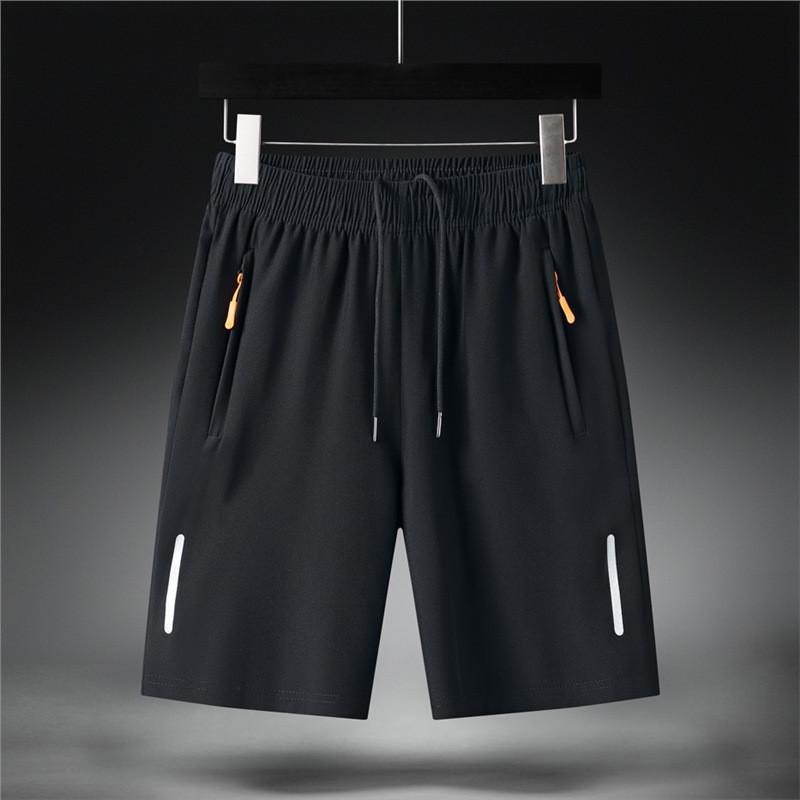 Calções de Seda Gelada de Verão para Homem Com Cintura Elástica Para Lazer Casual e Desporto