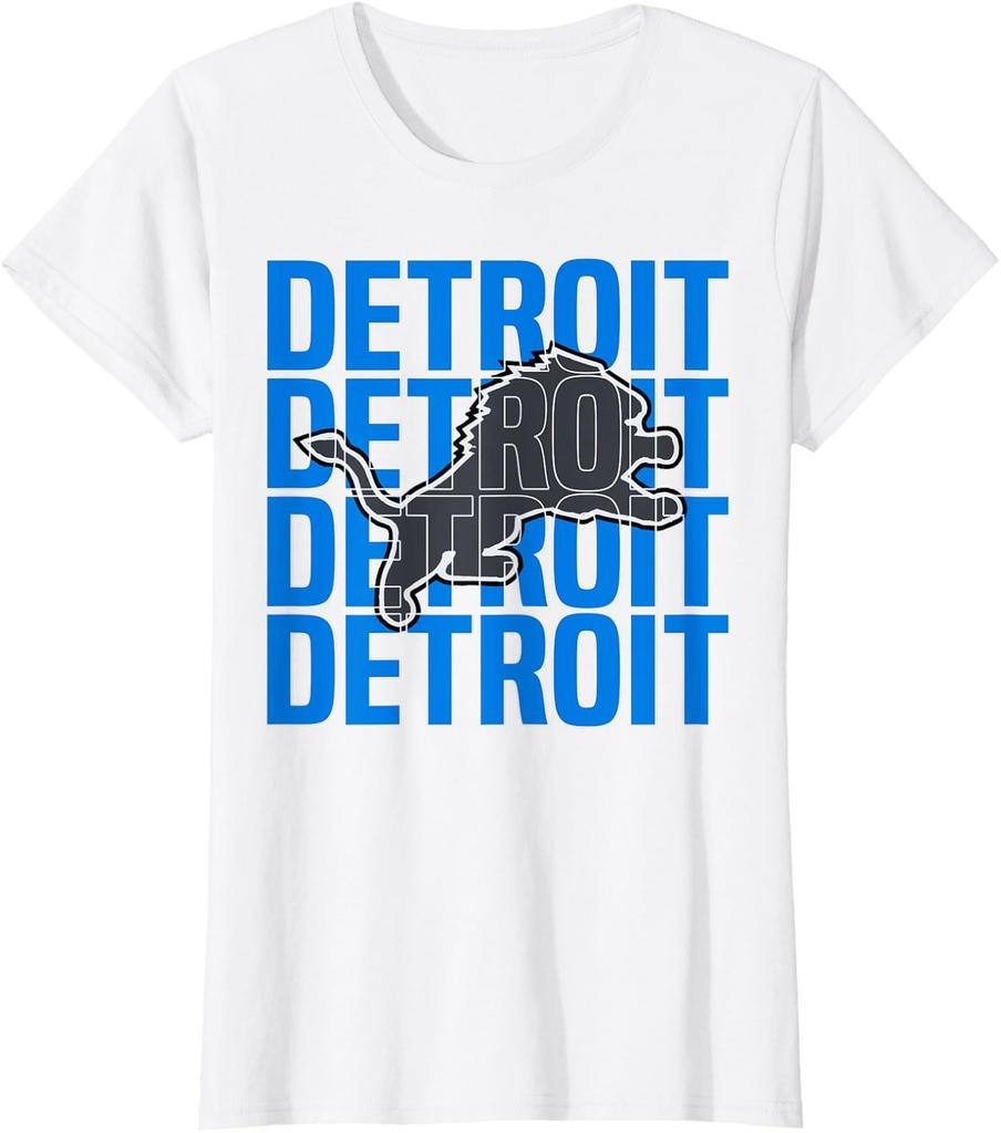 All Grit Detroit Cool Retro Lion Lovers Apparel Ladies' Crewneck T-Shirt