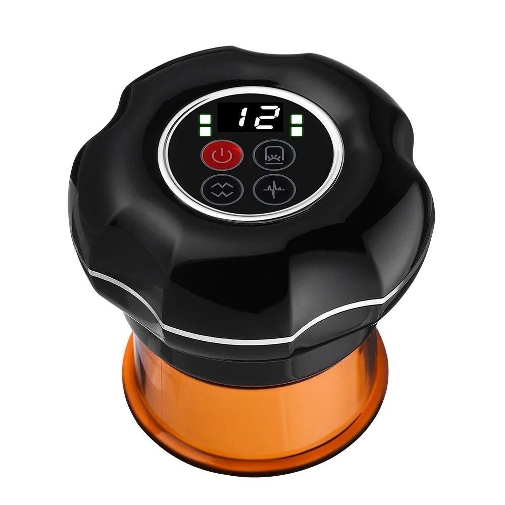 

Интеллектуальный вакуумный массажный прибор для баночного массажа 12 скоростей Электрический нагрев Скребковый массаж Вакуумные банки Снятие физической усталости Банки для гуаша чёрный