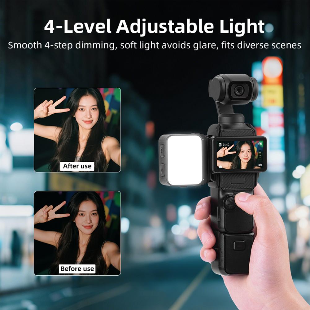 LED Video Light Rechargeable Vlogging Light Selfie Light Camera Accessories for DJI Osmo Pocket 3