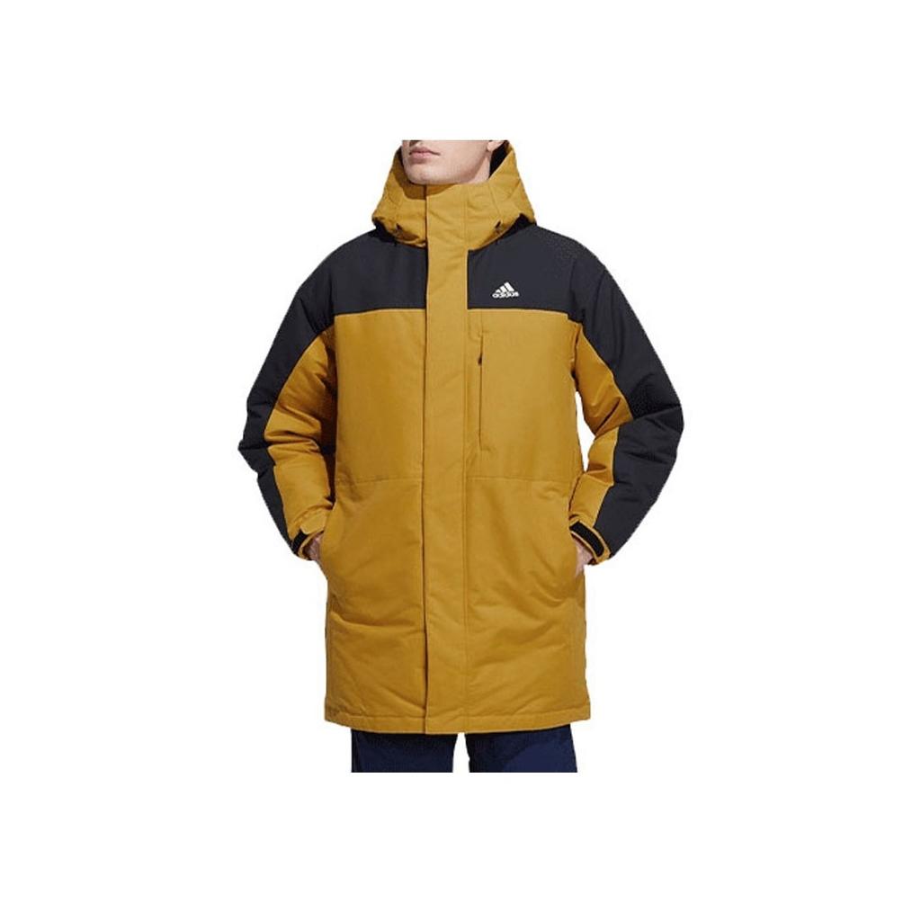 Adidas Outdoor Mid-Length Duck Down Warm Jacket Winter Men Jacket Gold H20758