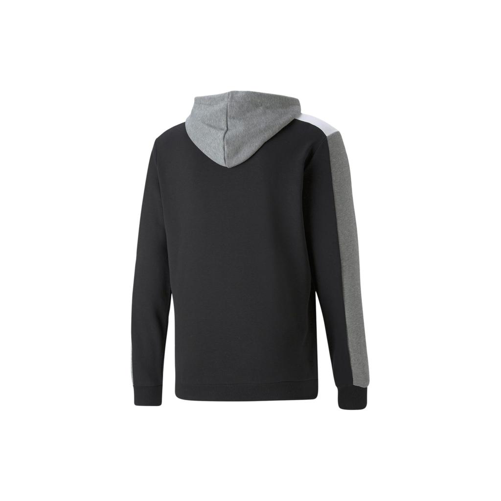 Puma Essentials+ Block Hoodie Color Block Letter Print Long Sleeve Sweatshirt Men Hoodies Black 847428-01